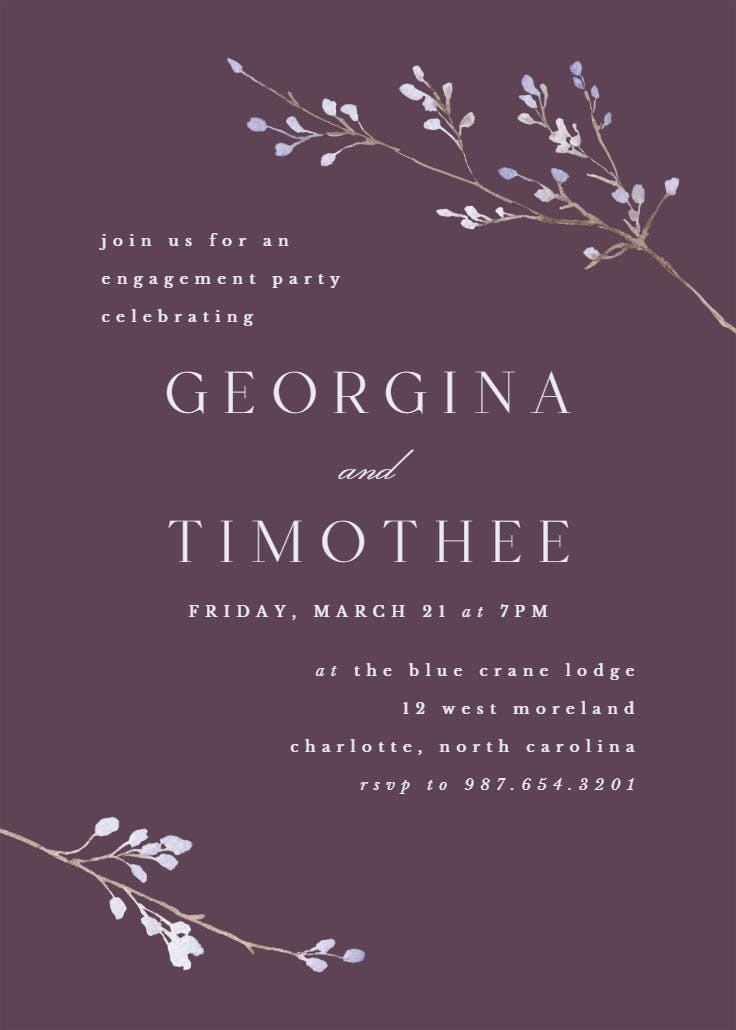 Minimalist peri - engagement party invitation